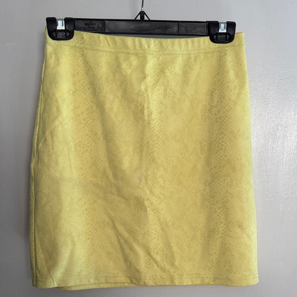 Molly Green Yellow Snakeskin Skirt NWT